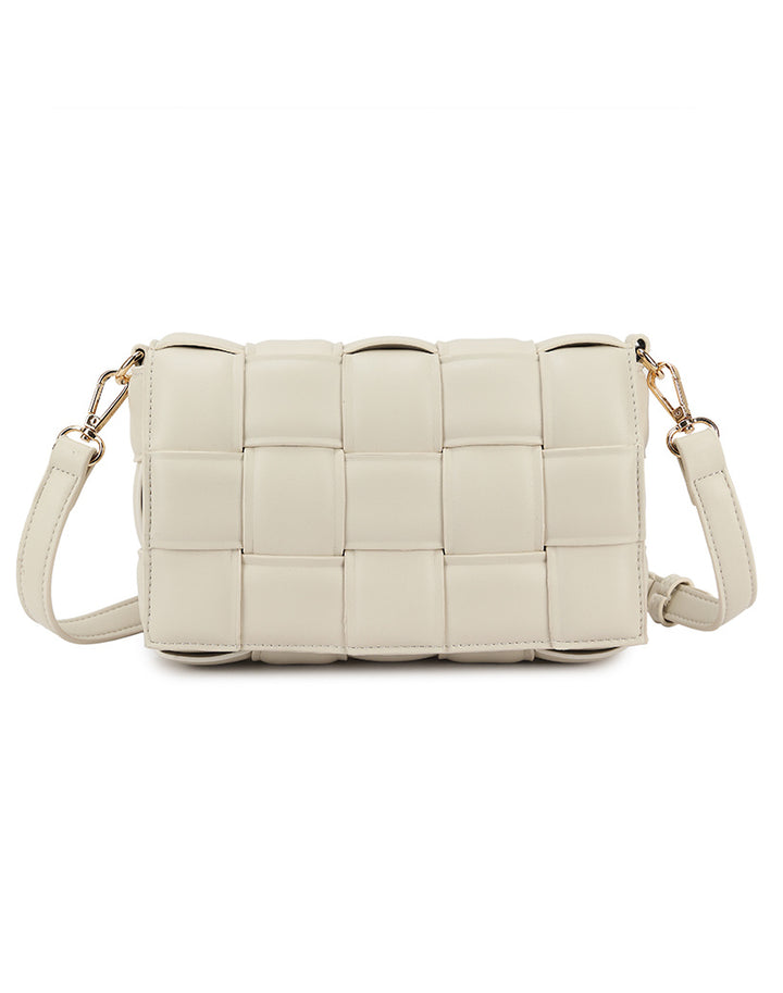 Beige Gevlochten schoudertas
