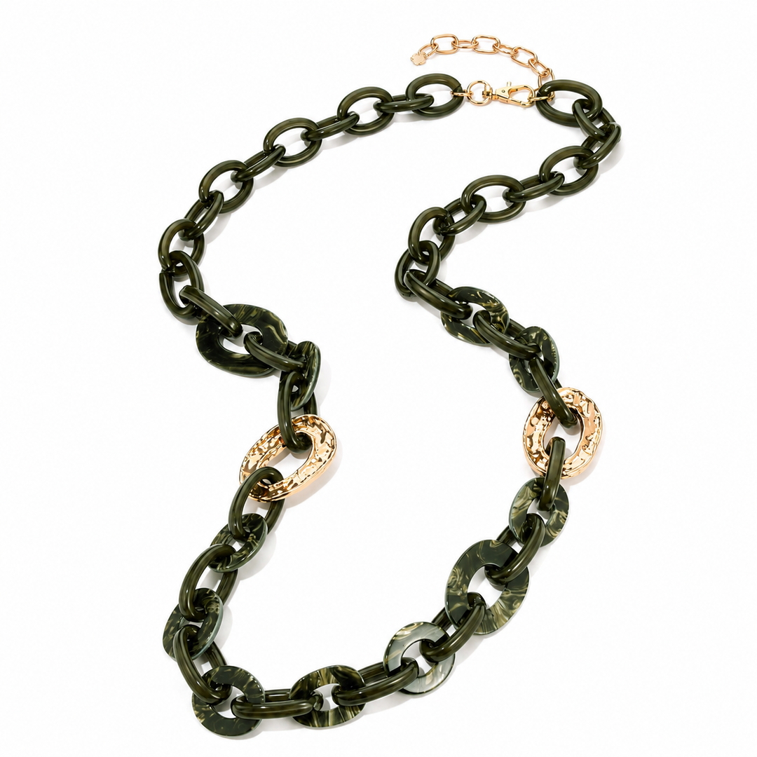 Lange Schakelketting Kaki