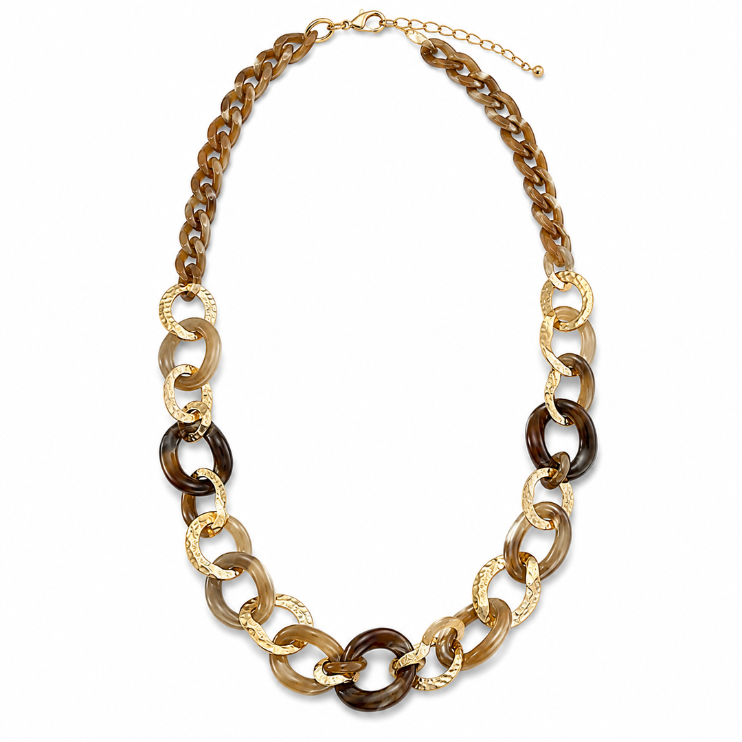 Taupe Schakelketting Goud
