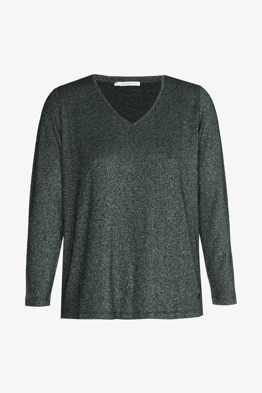 Groen Lurex Shirt met V-hals