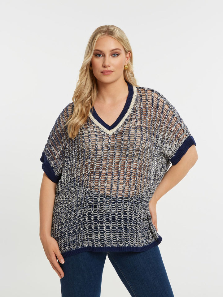 Gehaakte Marineblauwe Trui