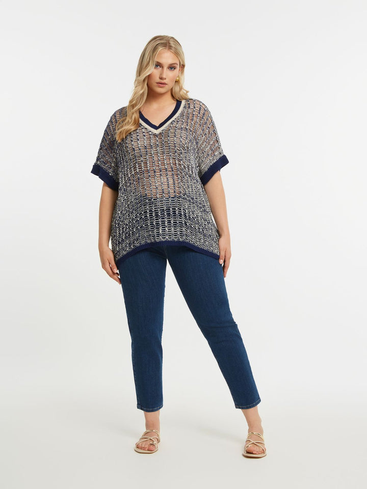 Gehaakte Marineblauwe Trui