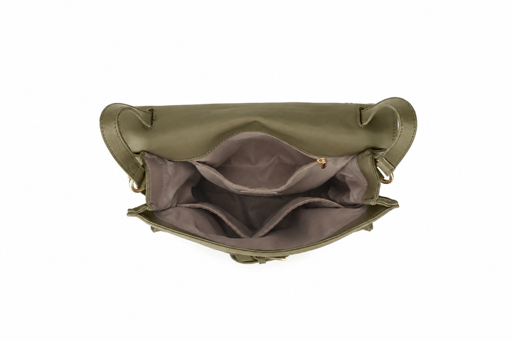 Olijf Schoudertas Met Riemdetail