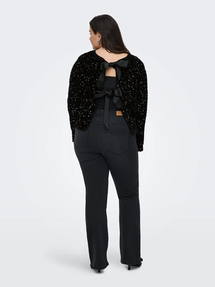 Zwarte Cardigan Met Strikken