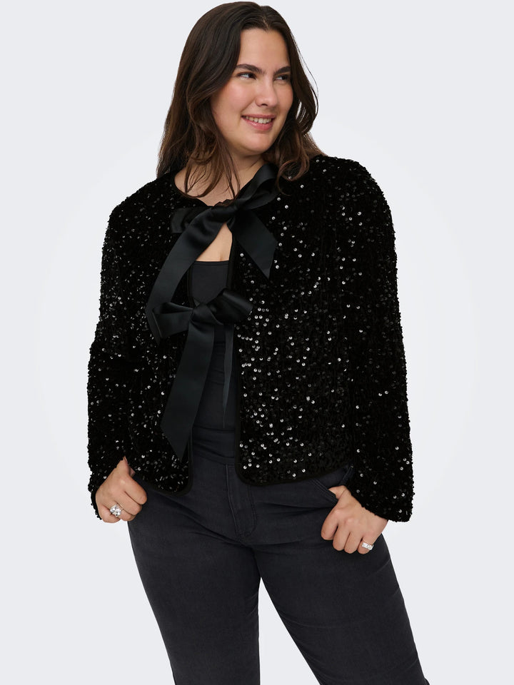 Zwarte Cardigan Met Strikken
