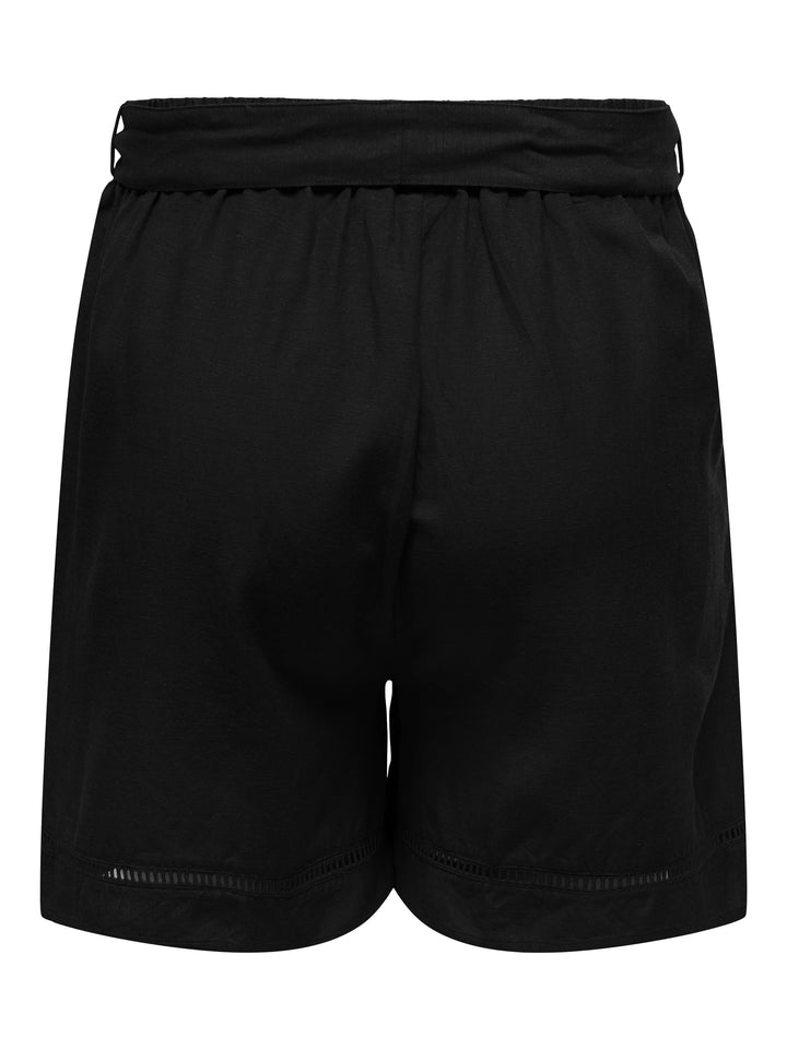 Zwarte Plussize Short Met Strikceintuur