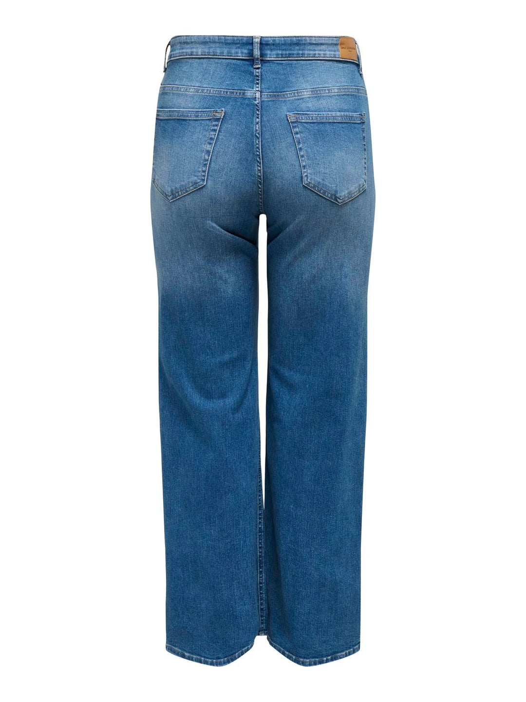 trendy wide-leg jeans in mediumblauw denim