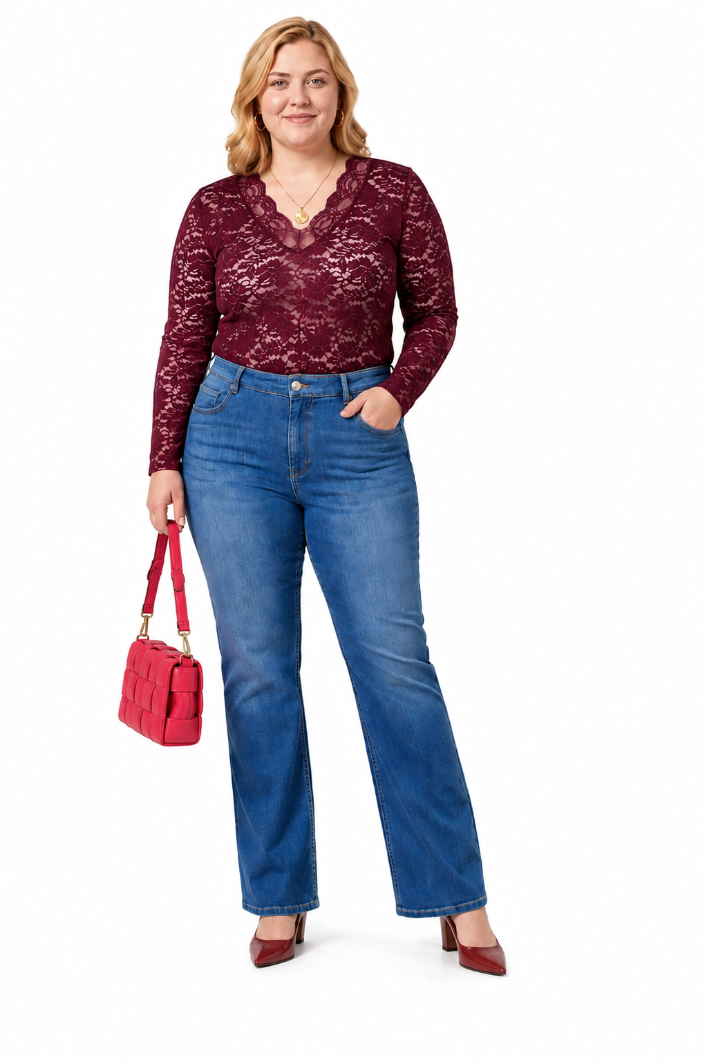 Straight Jeans In Mediumblauw Denim