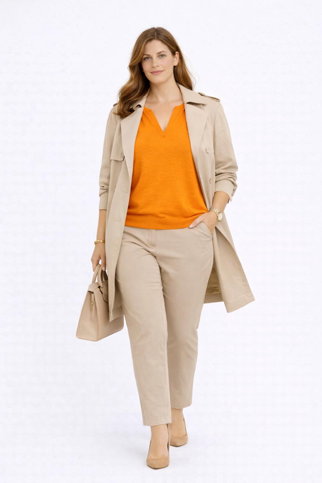 Oranje Linnenmix T-shirt