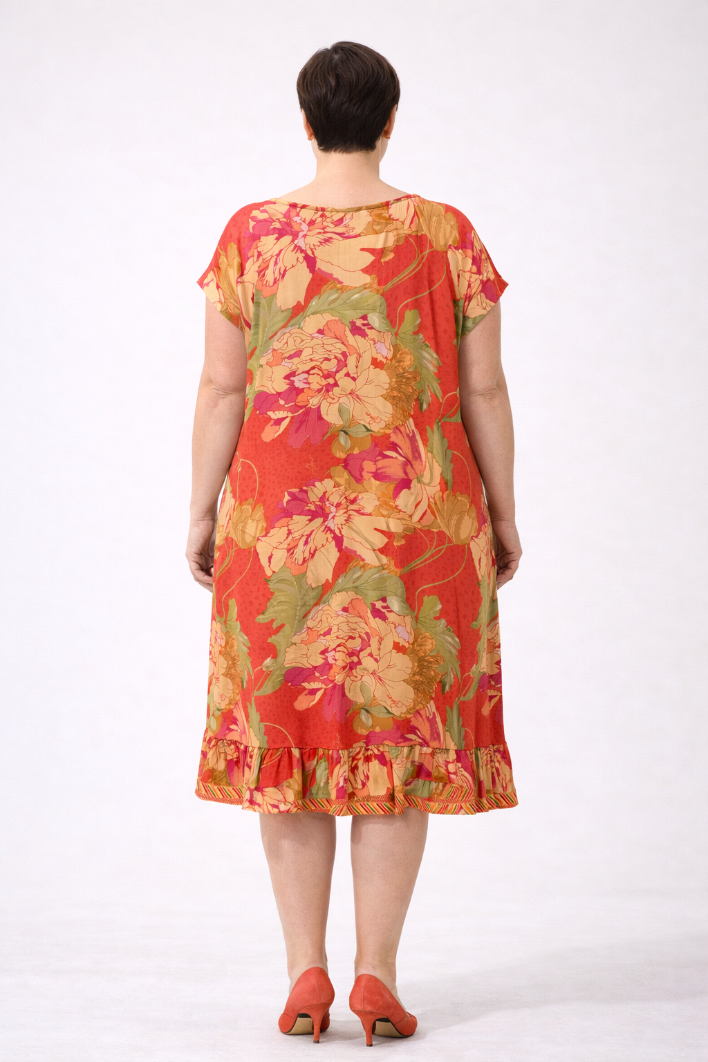 V-Hals Jurk Met Bloemenprint