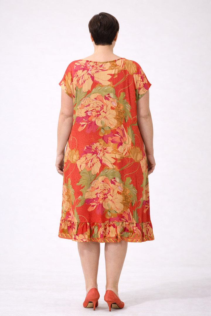 V-Hals Jurk Met Bloemenprint