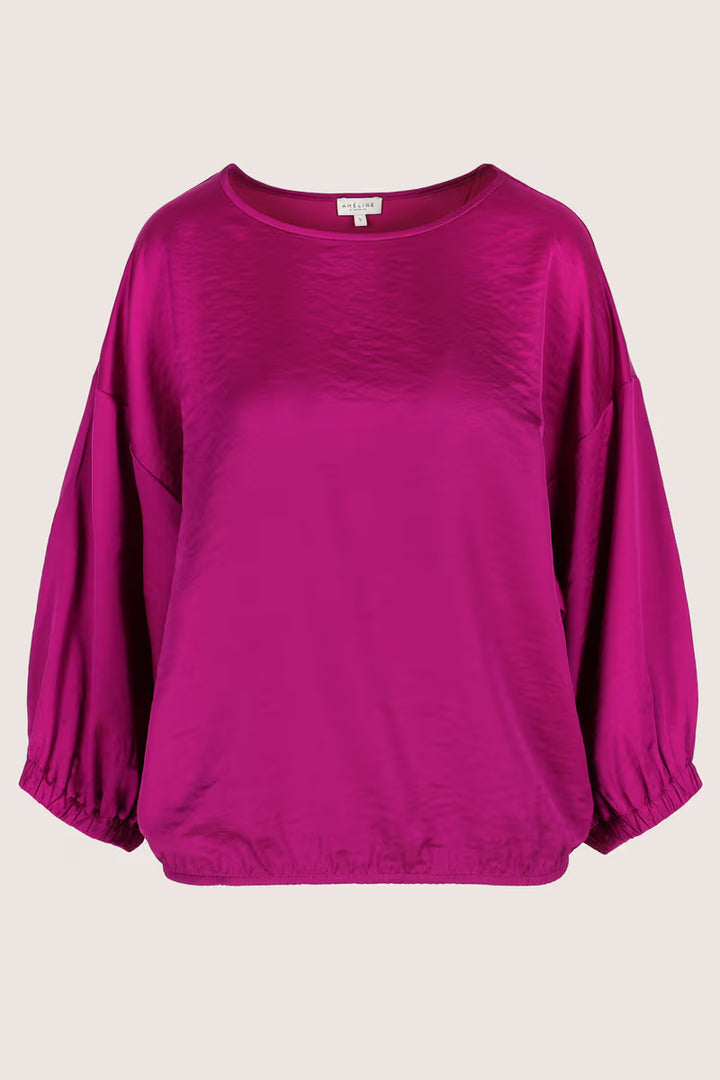 Fuchsia Satijnen Vleermuisblouse