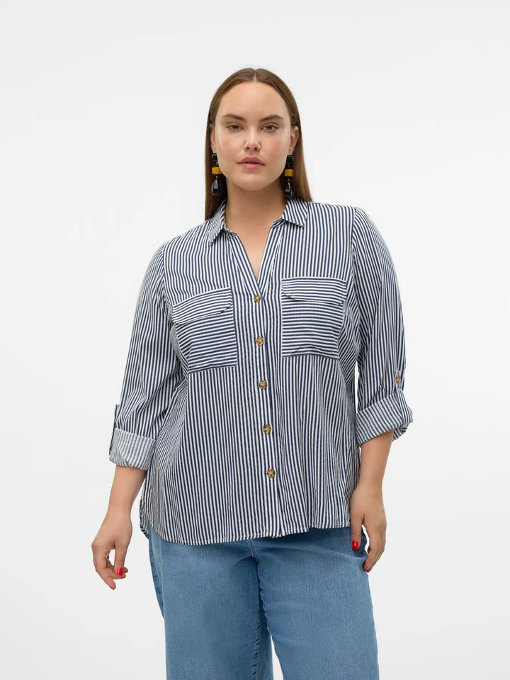 Luchtige Viscose Blouse Met Strepen
