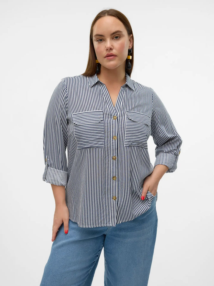 Luchtige Viscose Blouse Met Strepen