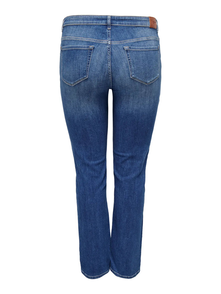 Trendy Slim Fit Jeans In Mediumblauw Denim