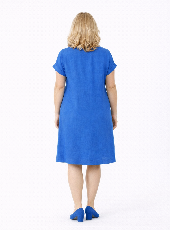 Linnen Jurk Met Splitkraag