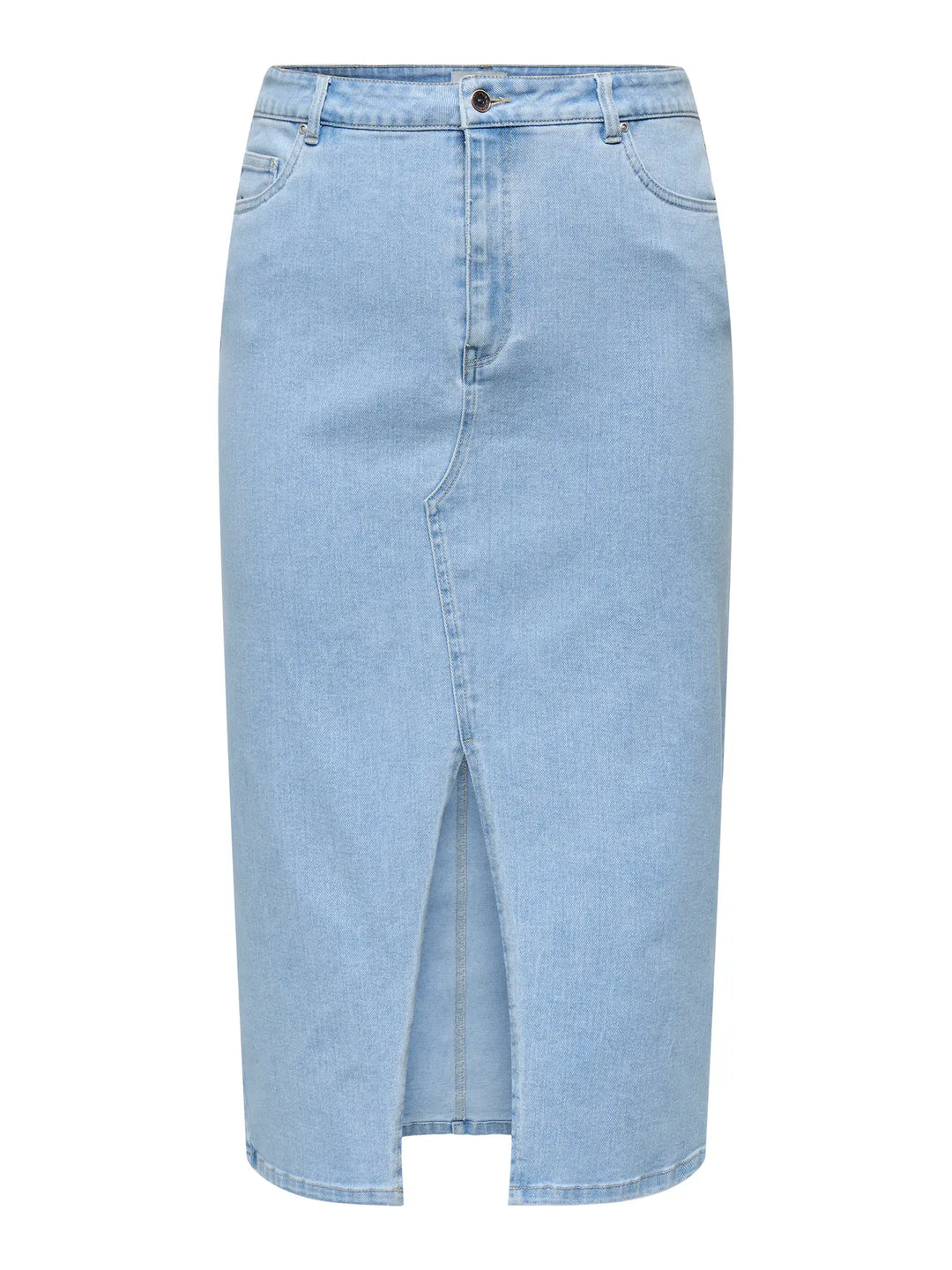 Denim Kokerrok Met Split