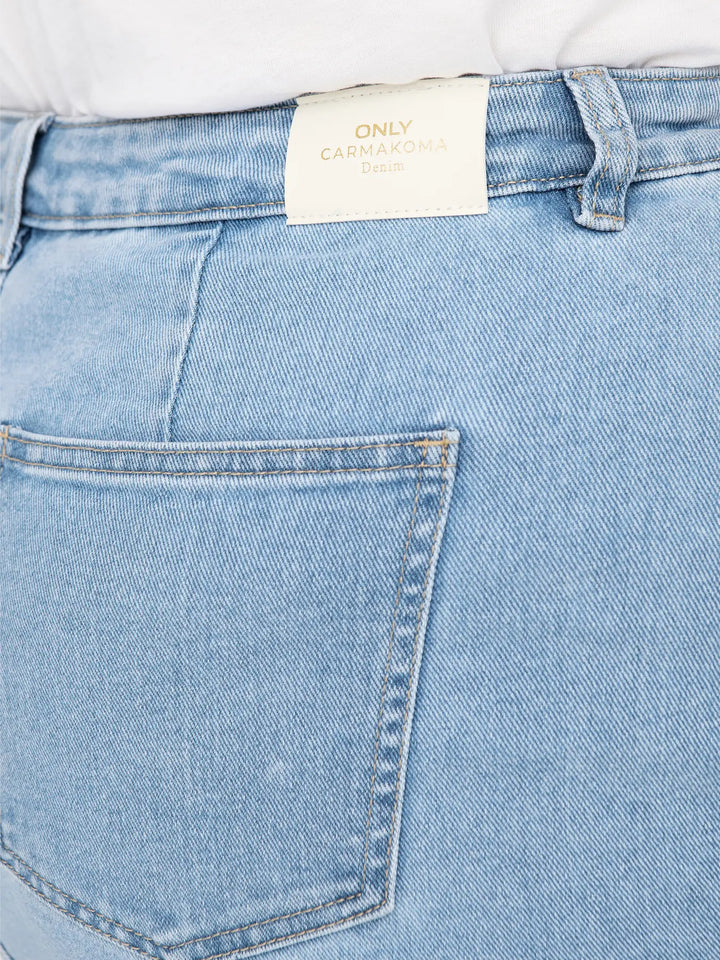 Denim Kokerrok Met Split