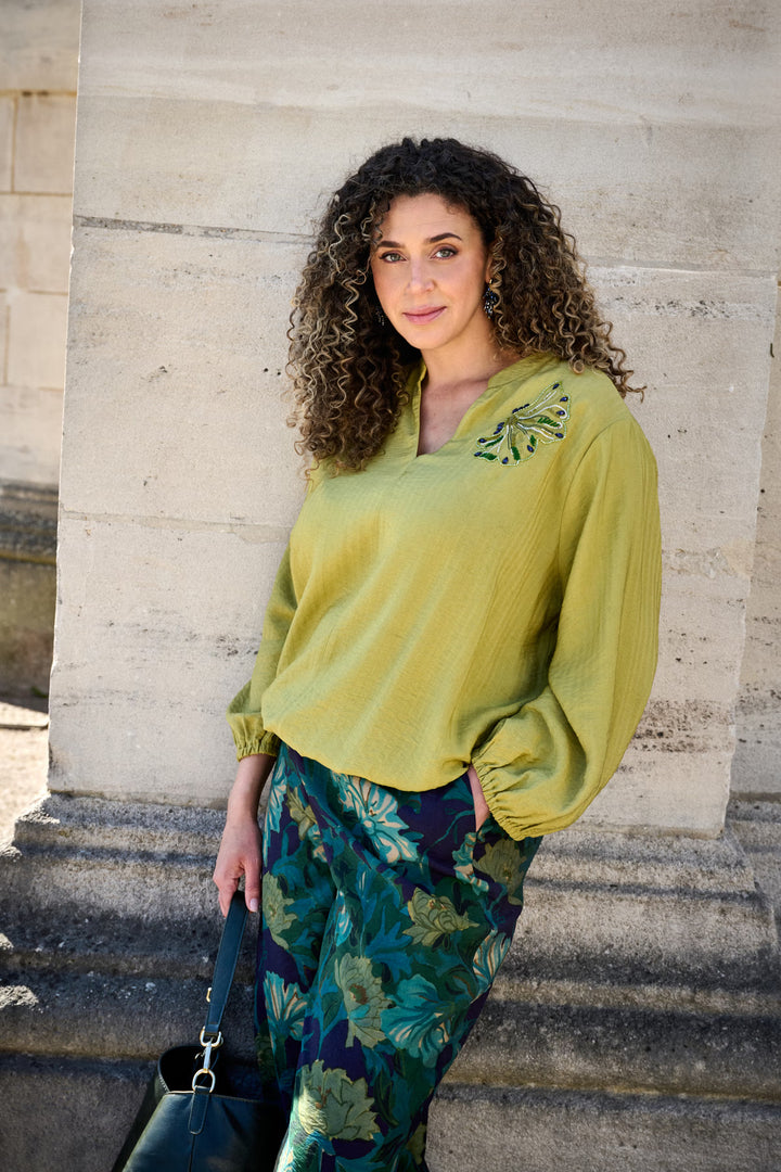 Wijde Blouse Met Stras borduurwerk
