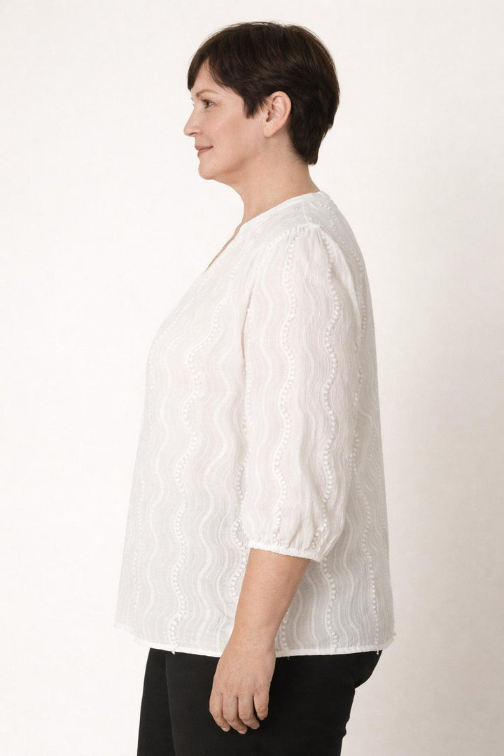 witte katoenen blouse met structuur
