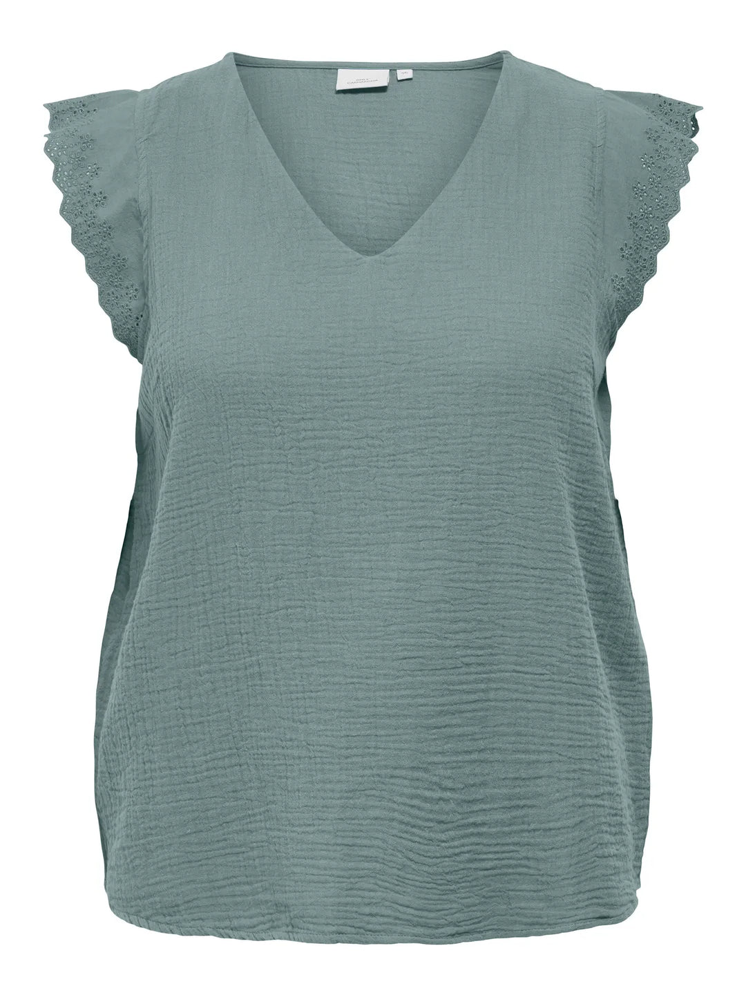 Muntgroene Top Met Kantdetail