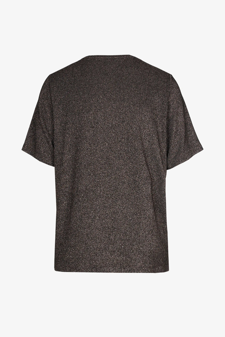 Glanzende V-hals T-shirt