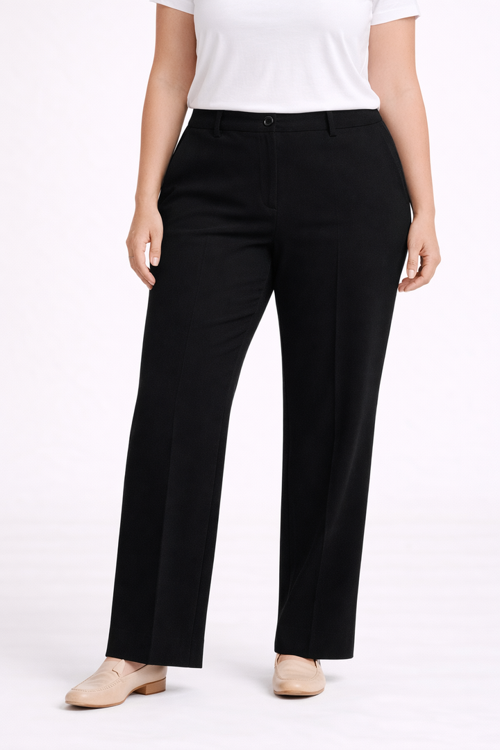 Zwarte Rechte Broek Met Rits