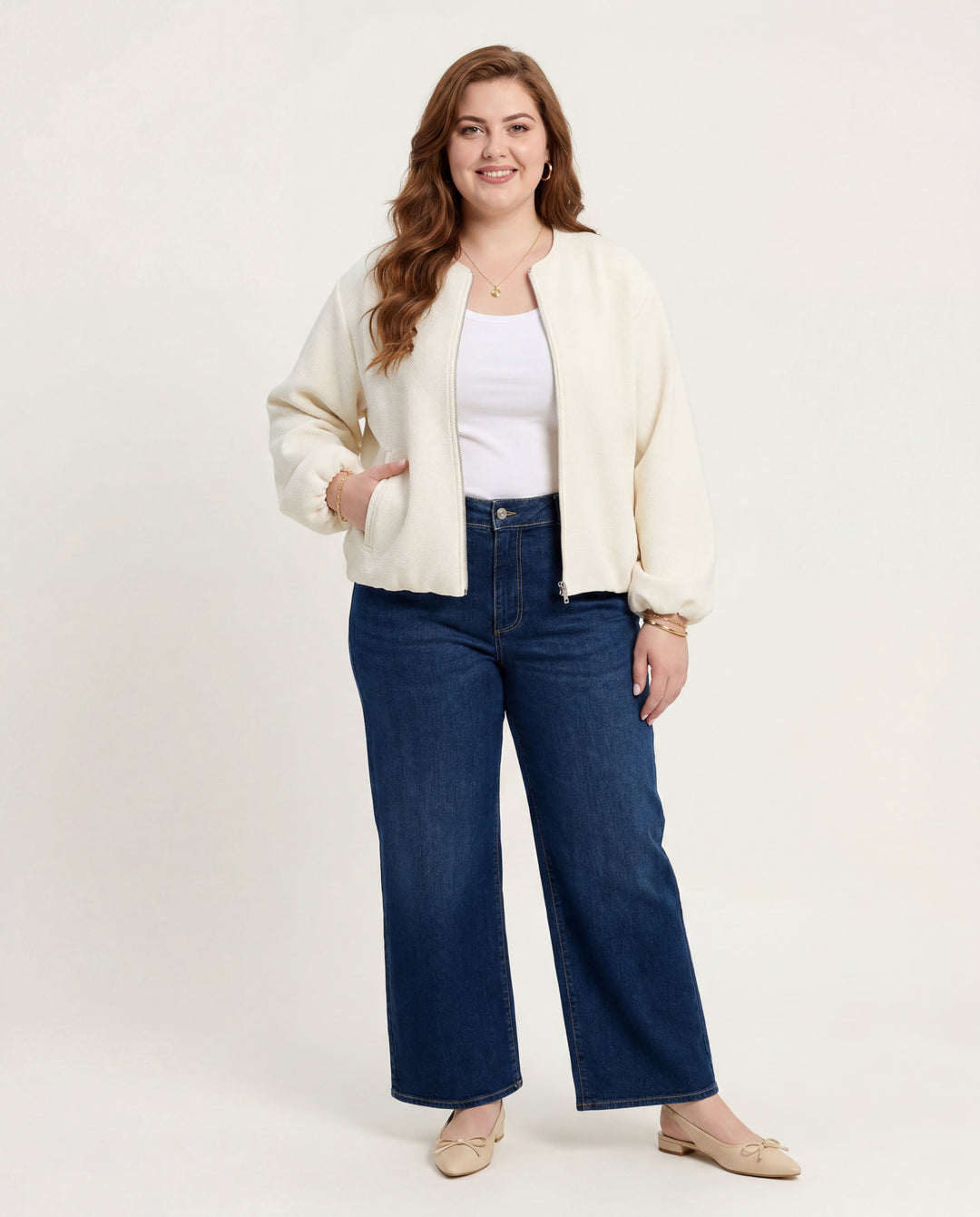 Donkerblauwe Wide Leg Jeans