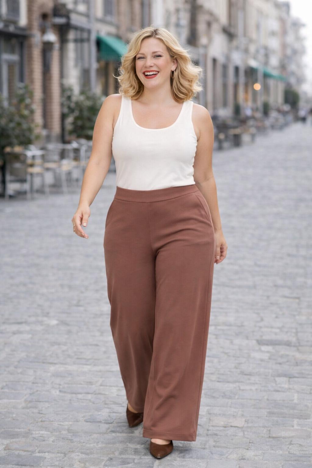 Taupekleurige Jersey Broek