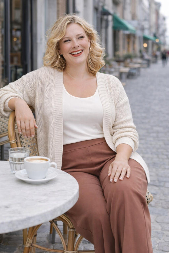 Taupekleurige Jersey Broek