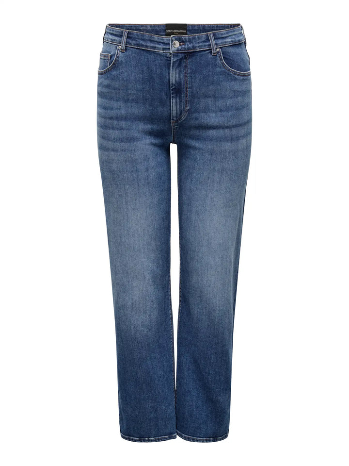 Trendy Straight Jeans In Dark Blue Denim