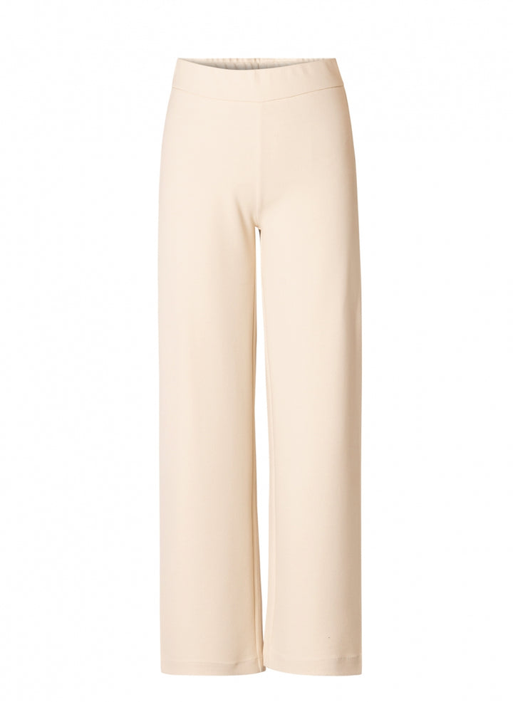 beige wijde broek met een elastische tailleband - base level curvy - - grote maten - dameskleding - kledingwinkel - herent - leuven