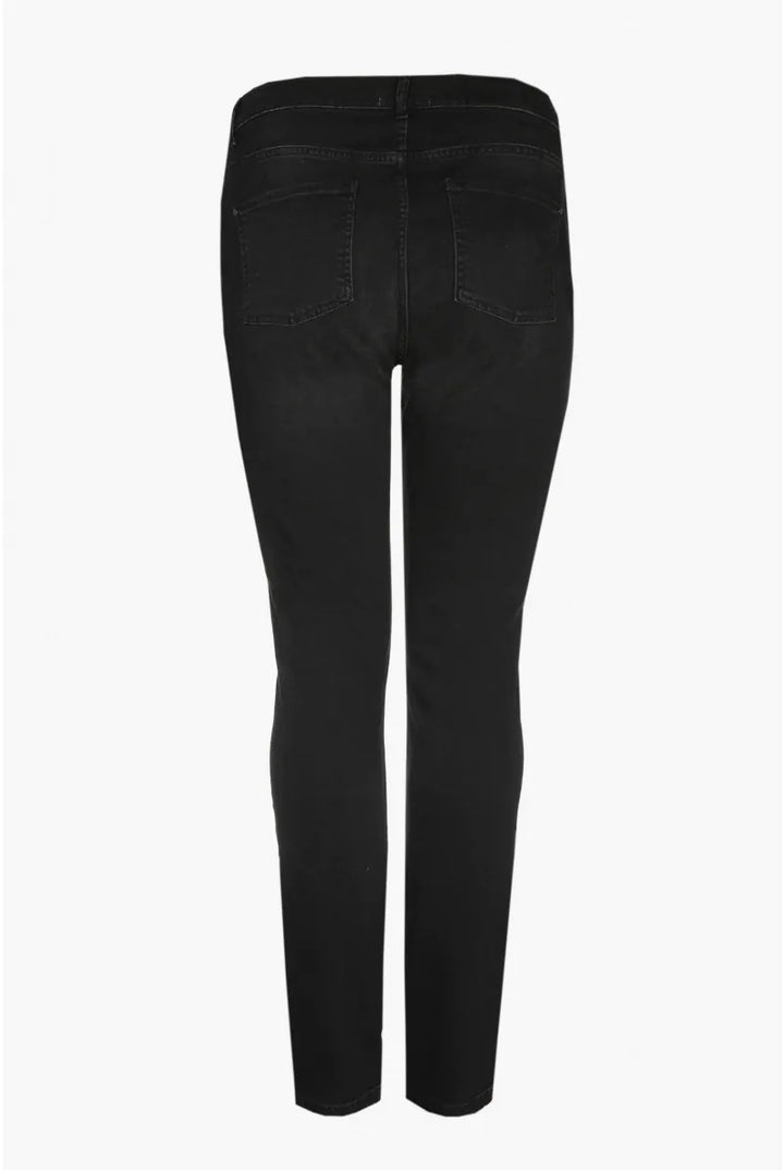 zwarte extra lange jeansbroek - xandres essentials - - grote maten - dameskleding - kledingwinkel - herent - leuven