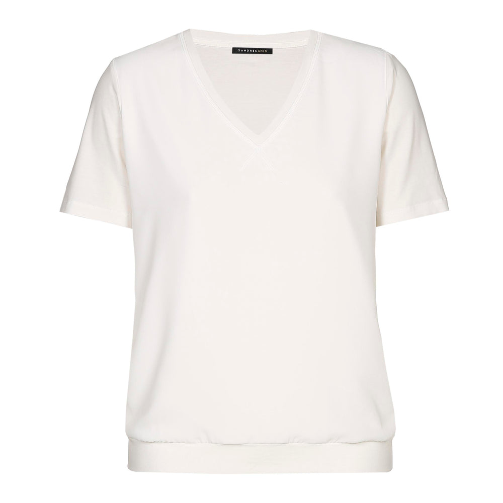 shirt met vooraan luchtige crêpe - xandres essentials - - grote maten - dameskleding - kledingwinkel - herent - leuven