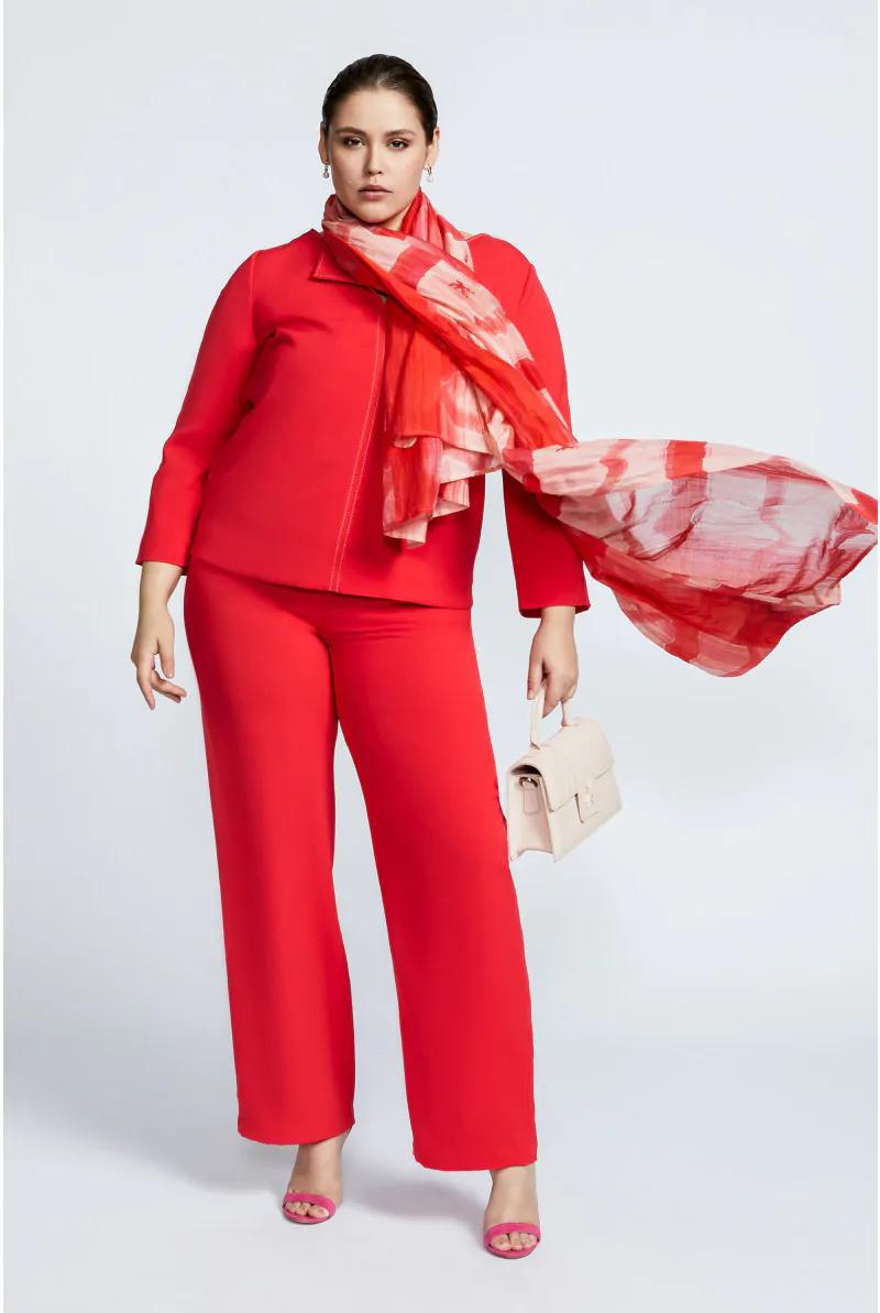soepele blouse in hibiscus rood - xandres - - grote maten - dameskleding - kledingwinkel - herent - leuven